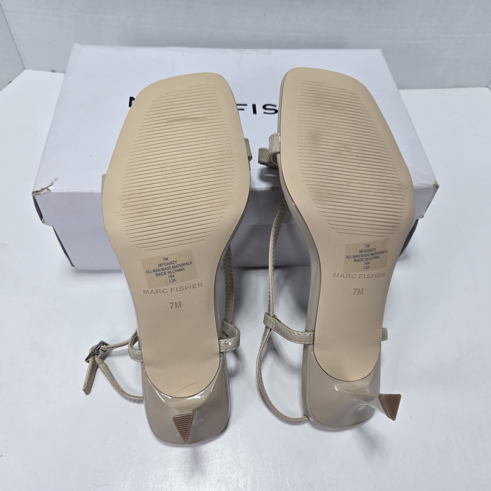 Marc Fisher Danzy Light Natural Beige Slingback Kitten Heels Women's Size 7M - Picture 6 of 9